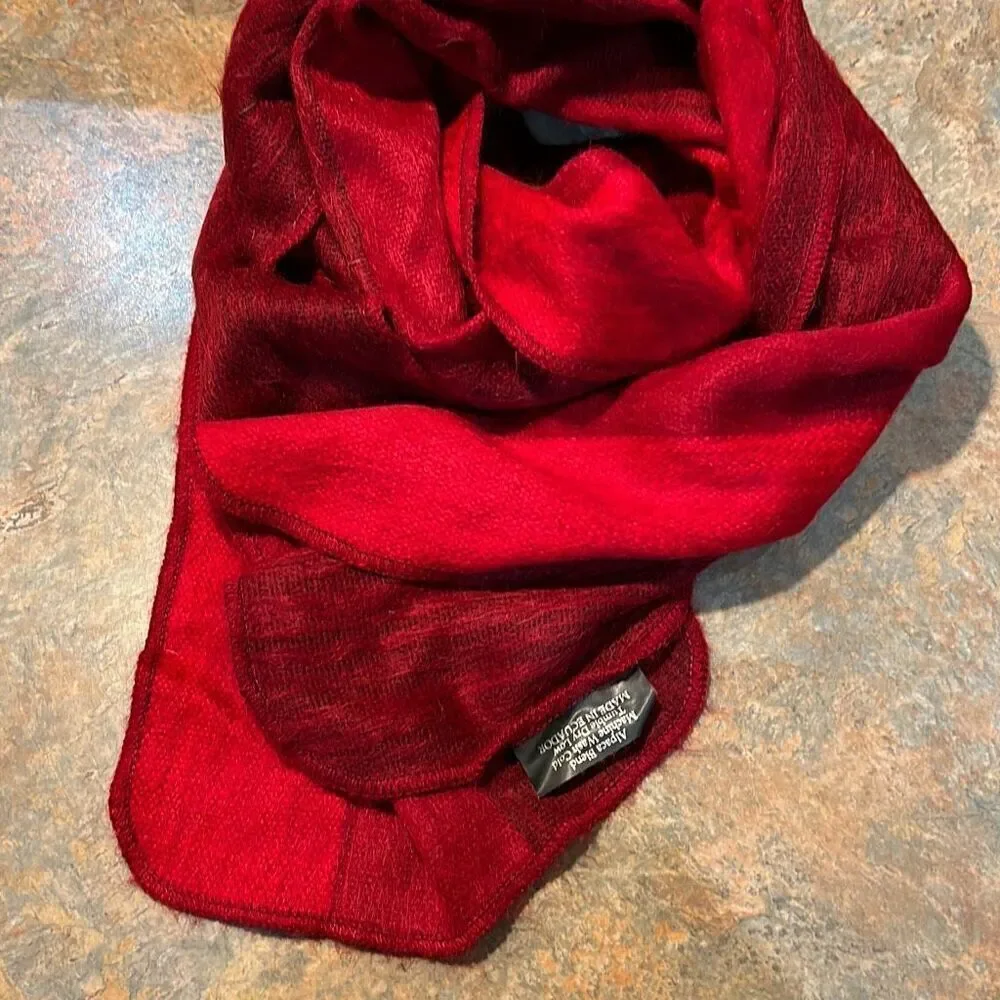 Alpaca Scarf Red Ombré